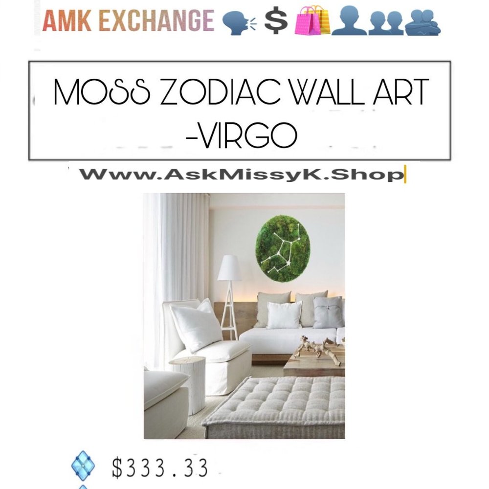 VIRGO ♍️ MOSS ZODIAC WALL ART Is On Sale NOW At Www.AMKExchange.Org 🗣💲🛍👤👥